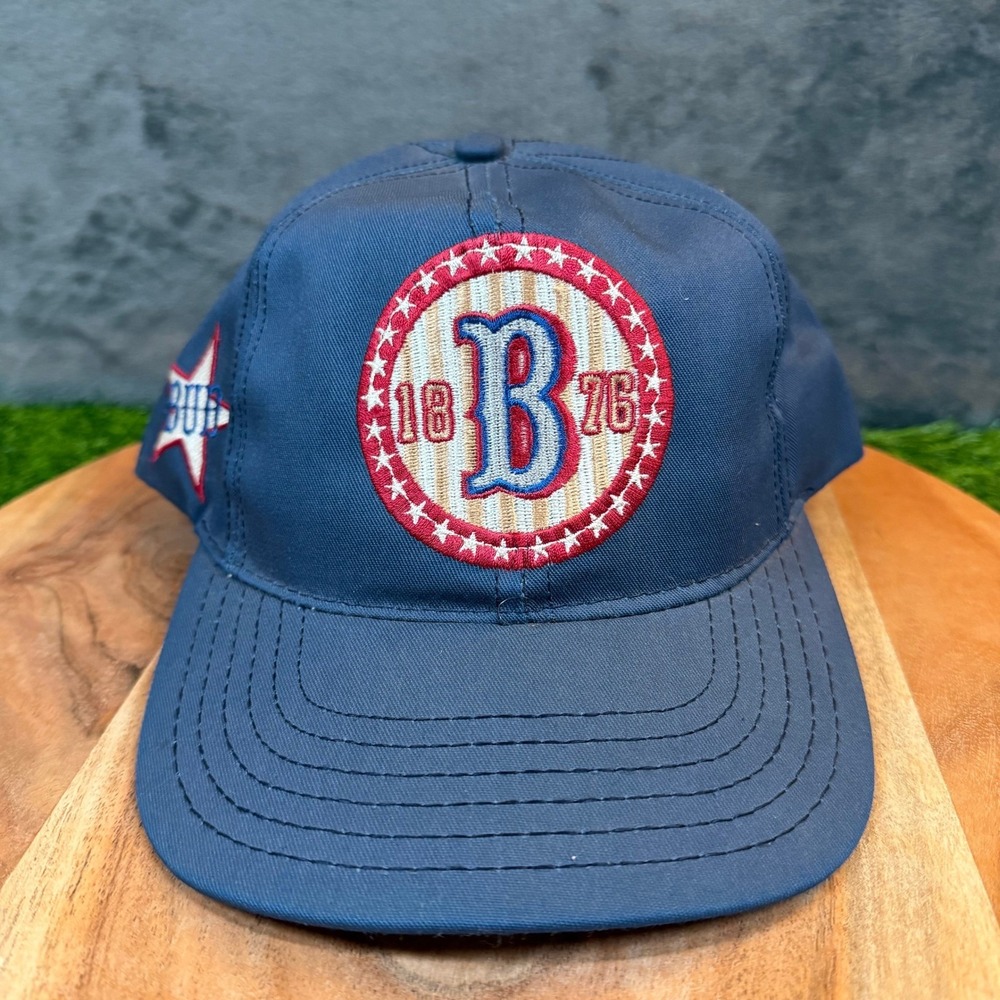 Budweiser Vintage Snapback Hat Mens One Size Fits All Blue Embroidered USA Made